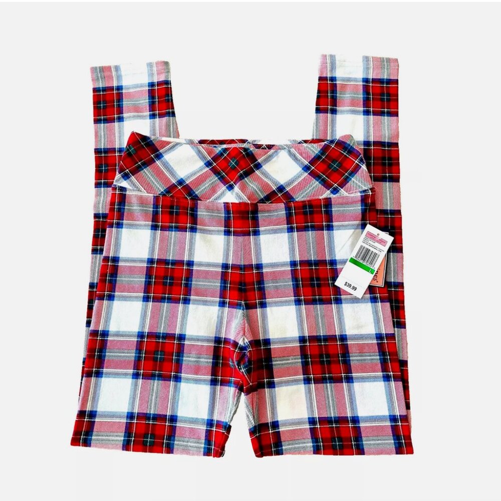 NWT NEW VINEYARD VINES TARTAN PLAID HIGH WAISTED HOLIDAY LEGGINGS GIRLS LARGE 16 - Picture 3 of 7